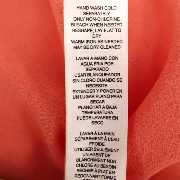 Chicos Sweater 0 Womens 4 Small Orange Fishnet Lined Tunic Rayon 3/4 Sleeve - Picture 12 of 12